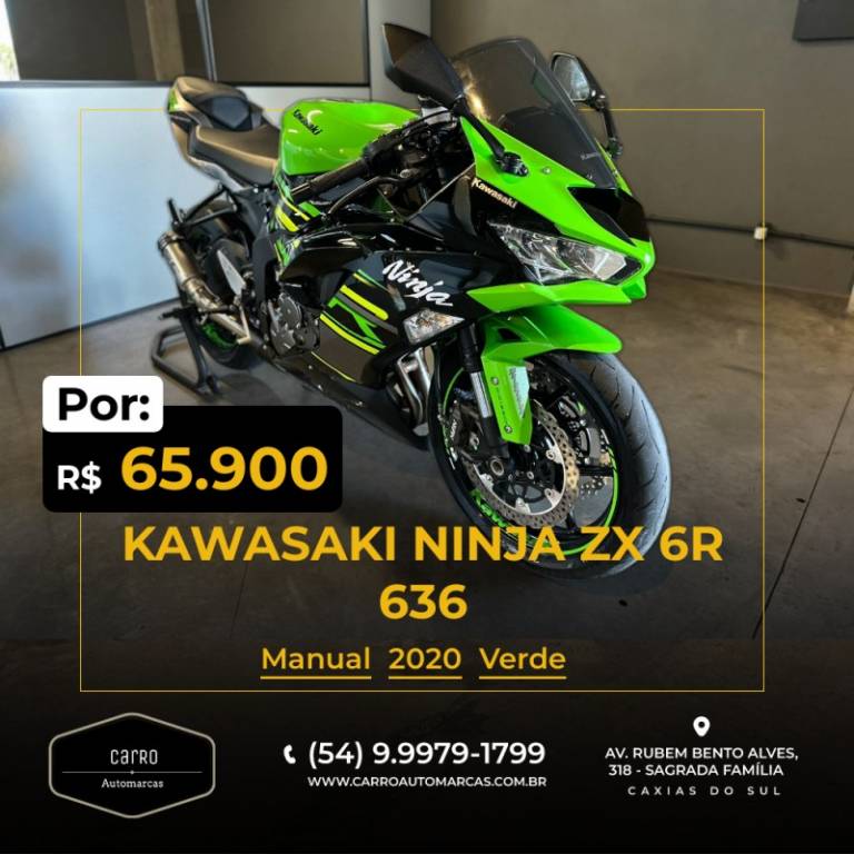 KAWASAKI - NINJA ZX-6R 636 - 2019/2020 - Verde - R$ 65.900,00