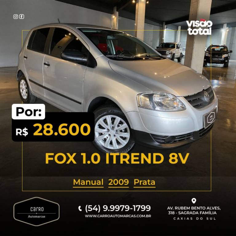 VOLKSWAGEN - FOX - 2008/2009 - Prata - R$ 28.600,00