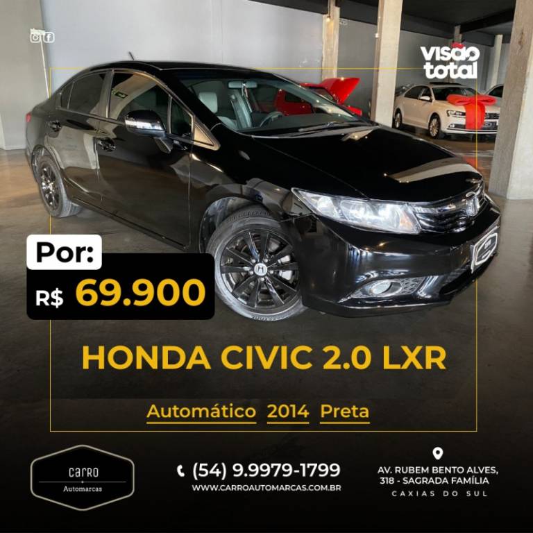 HONDA - CIVIC - 2013/2014 - Preta - R$ 69.900,00