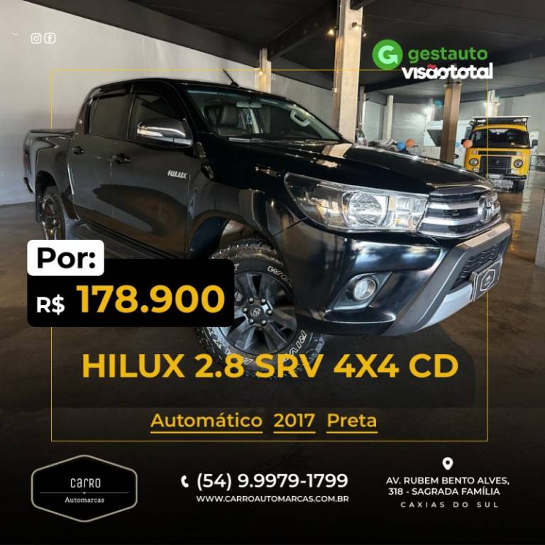 TOYOTA - HILUX - 2016/2017 - Preta - R$ 178.900,00